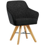 ARMLEHNSTUHL in Holz, Metall, Textil Schwarz, Eichefarben  - Eichefarben/Schwarz, KONVENTIONELL, Holz/Textil (64/86/60cm) - Voleo