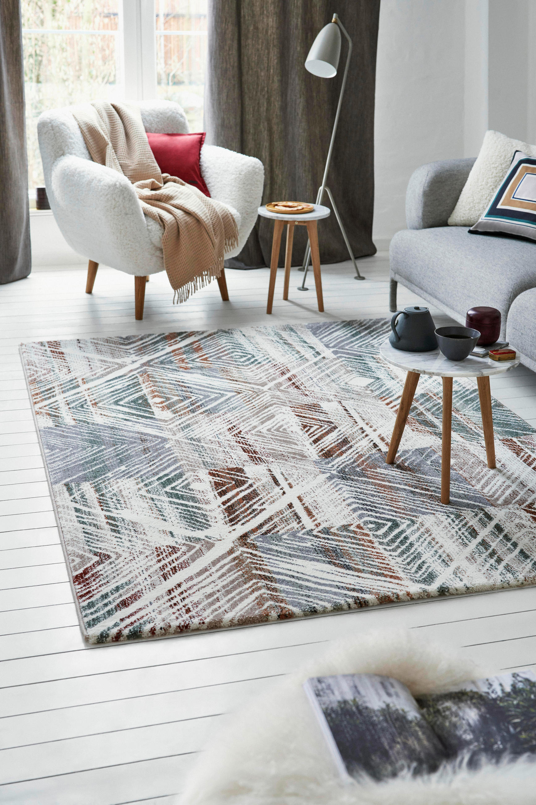 WEBTEPPICH 200/290 cm Cuba Grün, Multicolor, Rostfarben  - Rostfarben/Multicolor, Design, Textil (200/290cm) - Esprit