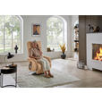 RELAXSESSEL in Leder Hellbraun  - Hellbraun/Edelstahlfarben, Design, Leder/Metall (70/108/80cm) - Cantus