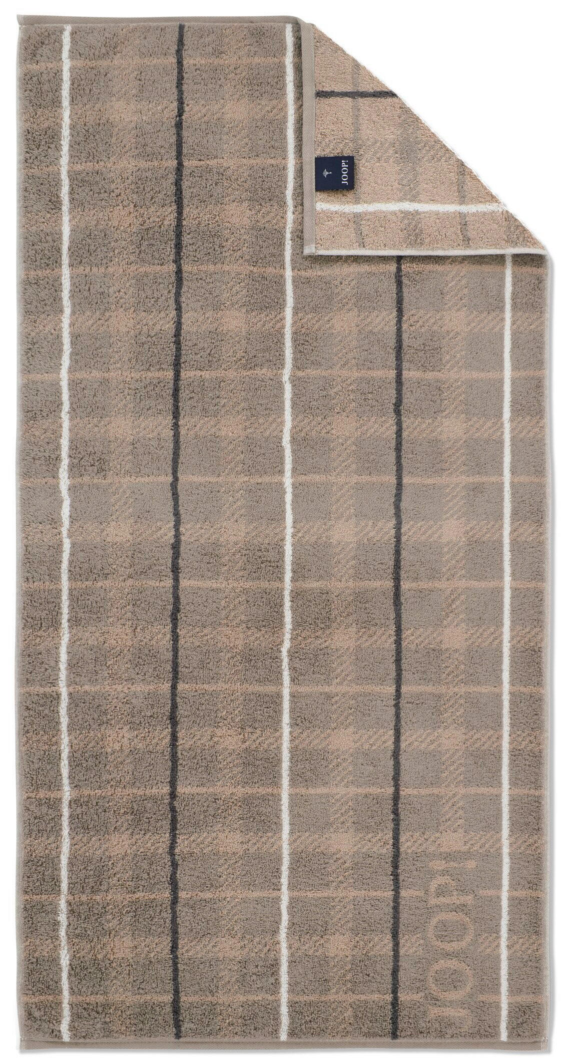 HANDTUCH Contour checked Beige, Dunkelgrau, Taupe  - Taupe/Dunkelgrau, Design, Textil (50/100cm) - Joop!