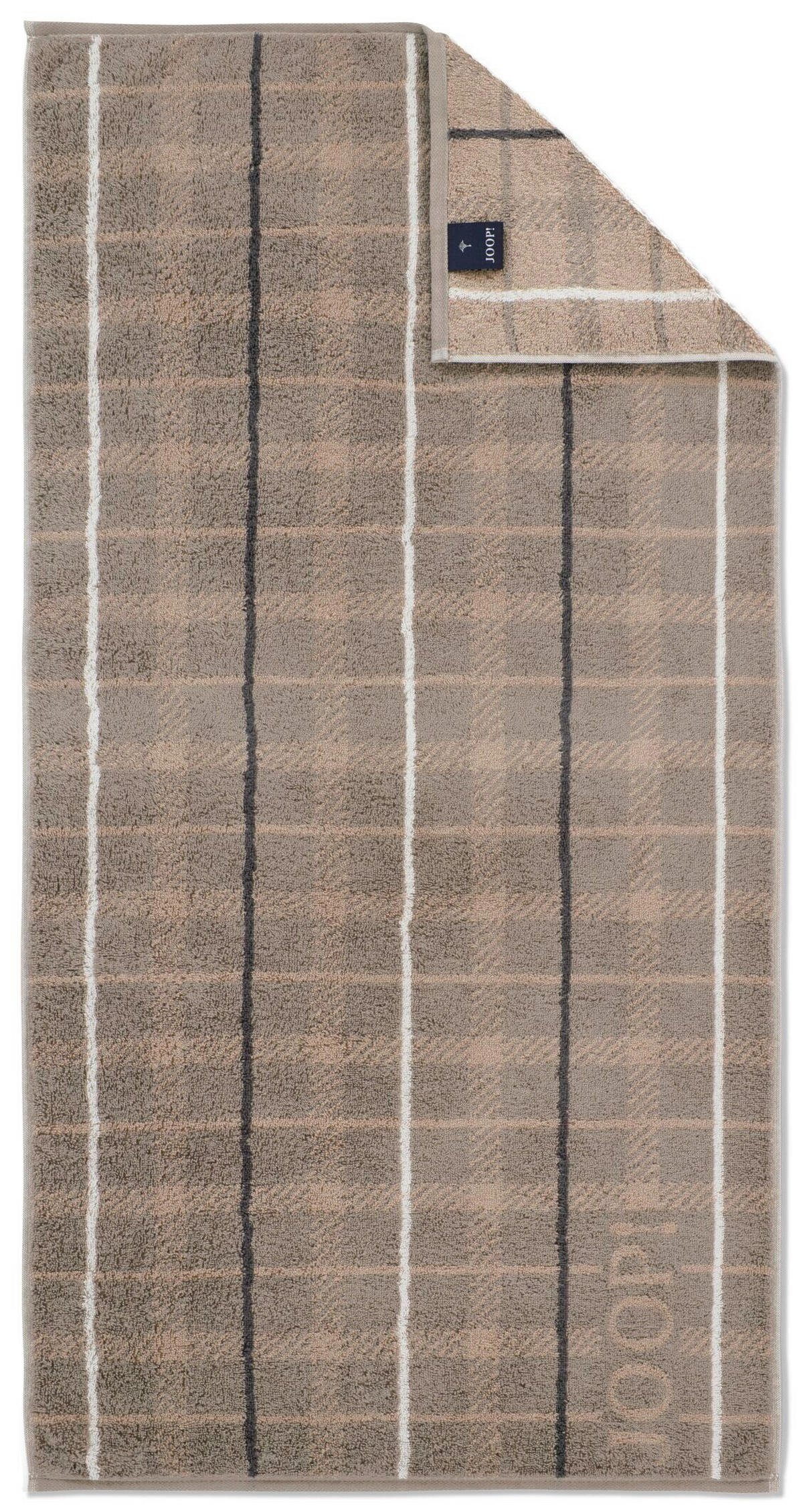HANDTUCH Contour checked Beige, Dunkelgrau, Taupe  - Taupe/Dunkelgrau, Design, Textil (50/100cm) - Joop!