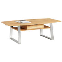 KONFERENČNÝ STOLÍK, farba duba, farba ušľachtilej ocele, drevo, kov, 100/60/35 cm - farba ušľachtilej ocele/farba duba, Modern, kov/drevo (100/60/35cm) - Novel