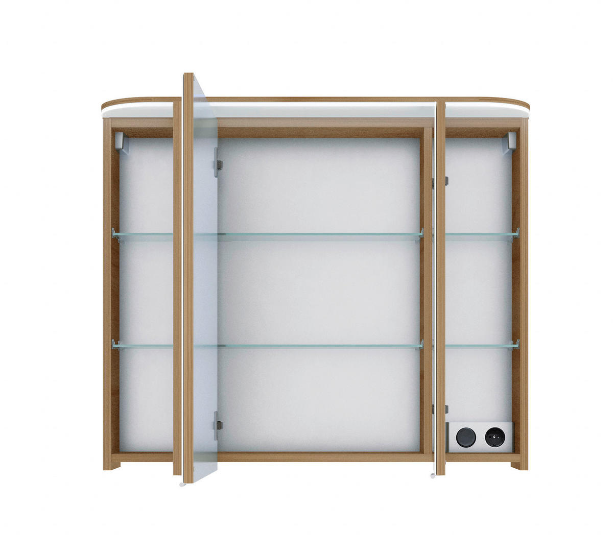 SPIEGELSCHRANK 85,2/72,3/17 cm  - Chromfarben/Eichefarben, KONVENTIONELL, Glas/Holzwerkstoff (85,2/72,3/17cm) - Pelipal