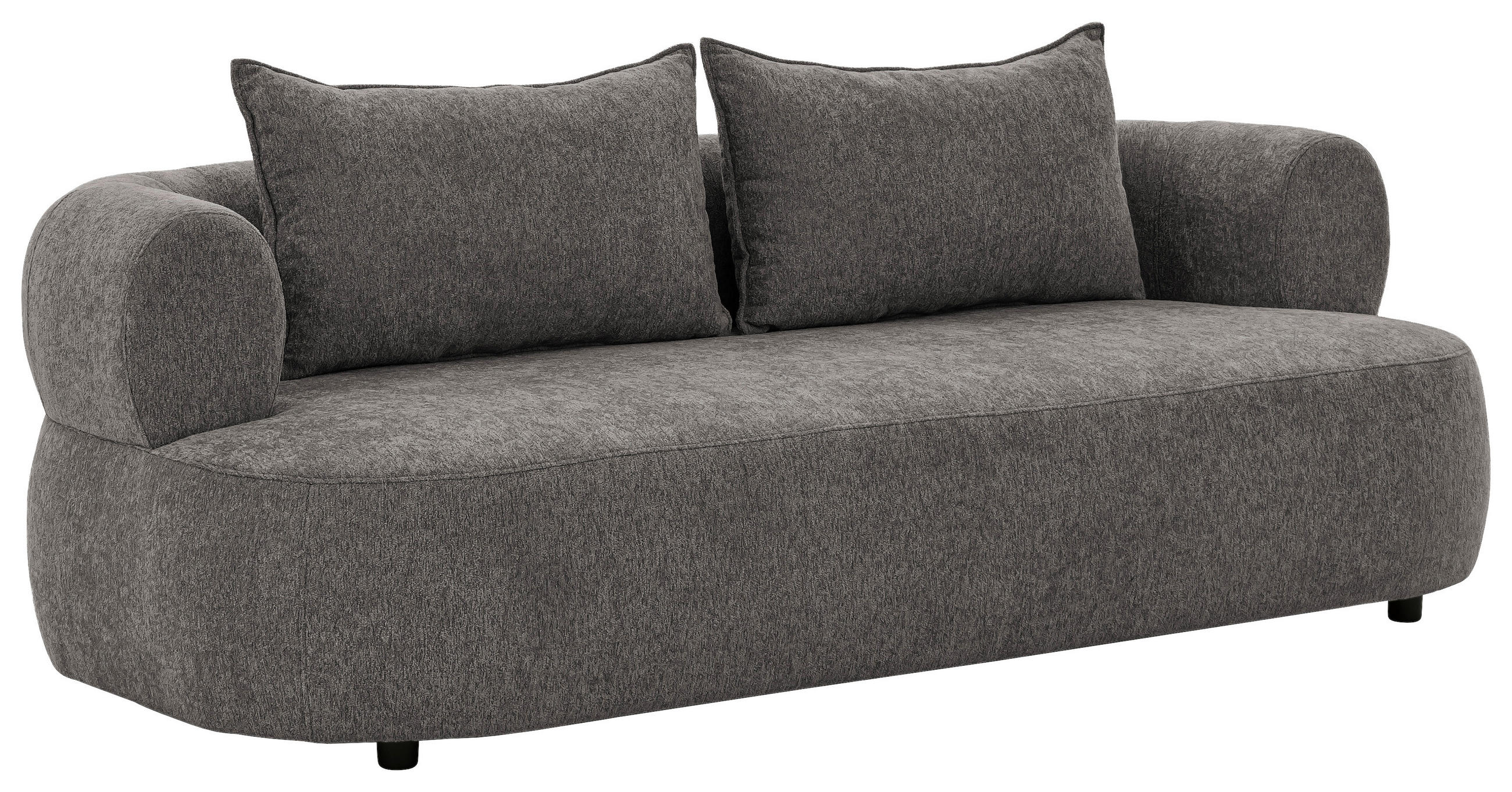 3-SITZER-SOFA Chenille Anthrazit  - Anthrazit/Schwarz, Design, Kunststoff/Textil (200/76/96cm) - Livetastic