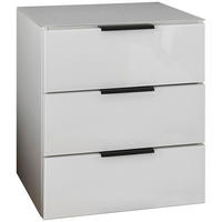 NACHTTISCH 45,8/52,9/40 cm  in Weiss  - Weiss/Schwarz, Modern, Glas/Holzwerkstoff (45,8/52,9/40cm) - Livetastic