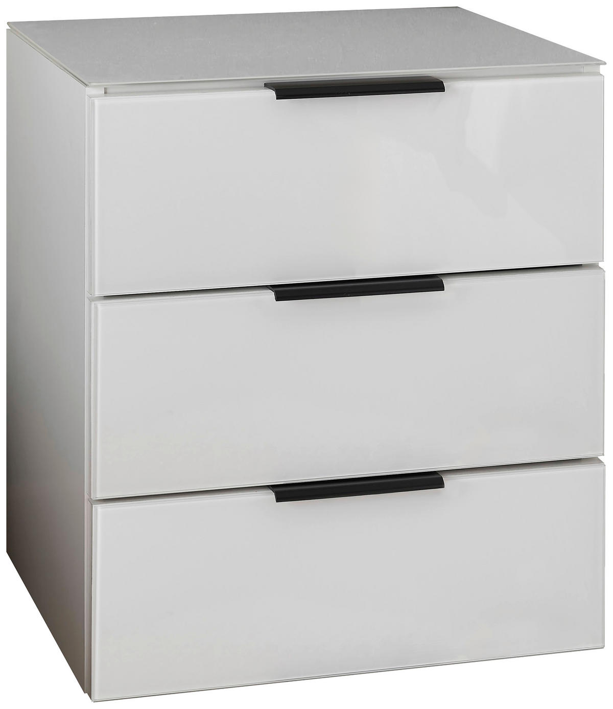 NACHTTISCH 45,8/52,9/40 cm  in Weiss  - Weiss/Schwarz, Modern, Glas/Holzwerkstoff (45,8/52,9/40cm) - Livetastic