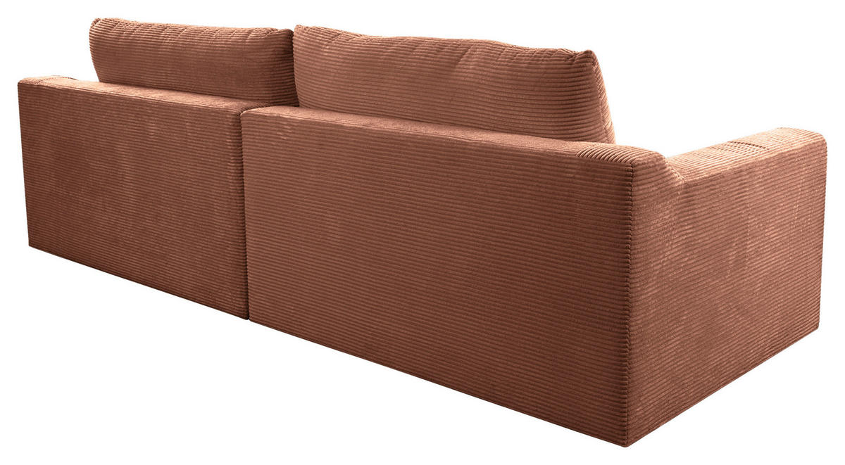 BIGSOFA in Cord Kupferfarben  - Schwarz/Kupferfarben, Design, Kunststoff/Textil (276/90/109cm) - home24