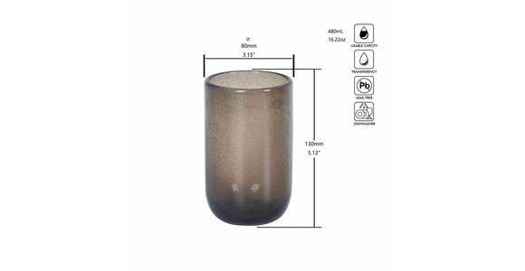 TRINKGLAS 480 ml - Braun, Trend, Glas (8/13cm) - Novel