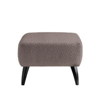 HOCKER Bouclé Taupe  - Taupe/Schwarz, MODERN, Holz/Textil (66/44/66cm) - MID.YOU