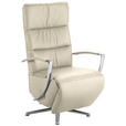 RELAXSESSEL in Leder Creme  - Chromfarben/Creme, Design, Leder/Metall (64/112/80cm) - Cantus