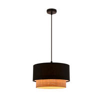 PENDELLEUCHTE Sferia 25/25/115 cm   - Beige/Schwarz, KONVENTIONELL, Textil/Metall (25/25/115cm)