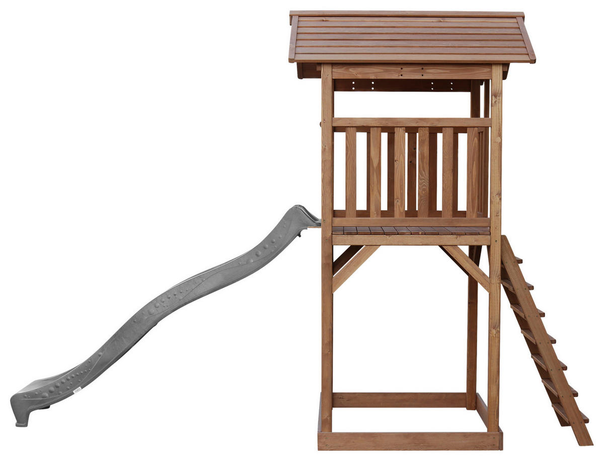 SPIELTURM 111,2/241,9/349 cm  - Braun/Grau, Konventionell, Holz/Kunststoff (111,2/241,9/349cm)