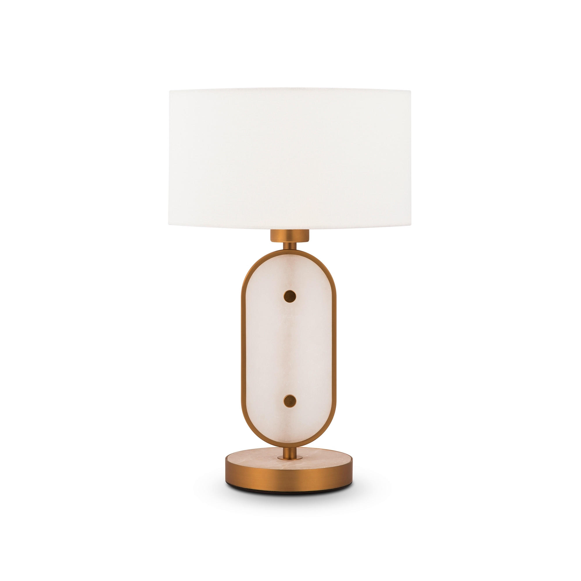 TISCHLEUCHTE Modern 28/44 cm - Goldfarben/Weiß, Trend, Textil/Stein (28/44cm) - MAYTONI