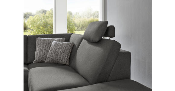 ECKSOFA in Mikrofaser Grau  - Alufarben/Grau, Design, Textil/Metall (275/242cm) - Dieter Knoll