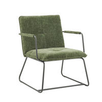 SESSEL 65/80/68 cm  in Chenille Dunkelgrün  - Dunkelgrün/Schwarz, MODERN, Textil/Metall (65/80/68cm) - MID.YOU
