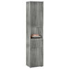 HOCHSCHRANK 40/181/31 cm  - Eiche grau/Schwarz, Modern, Holzwerkstoff/Kunststoff (40/181/31cm) - MID.YOU