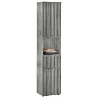 HOCHSCHRANK 40/181/31 cm  - Eiche grau/Schwarz, MODERN, Holzwerkstoff/Kunststoff (40/181/31cm) - MID.YOU