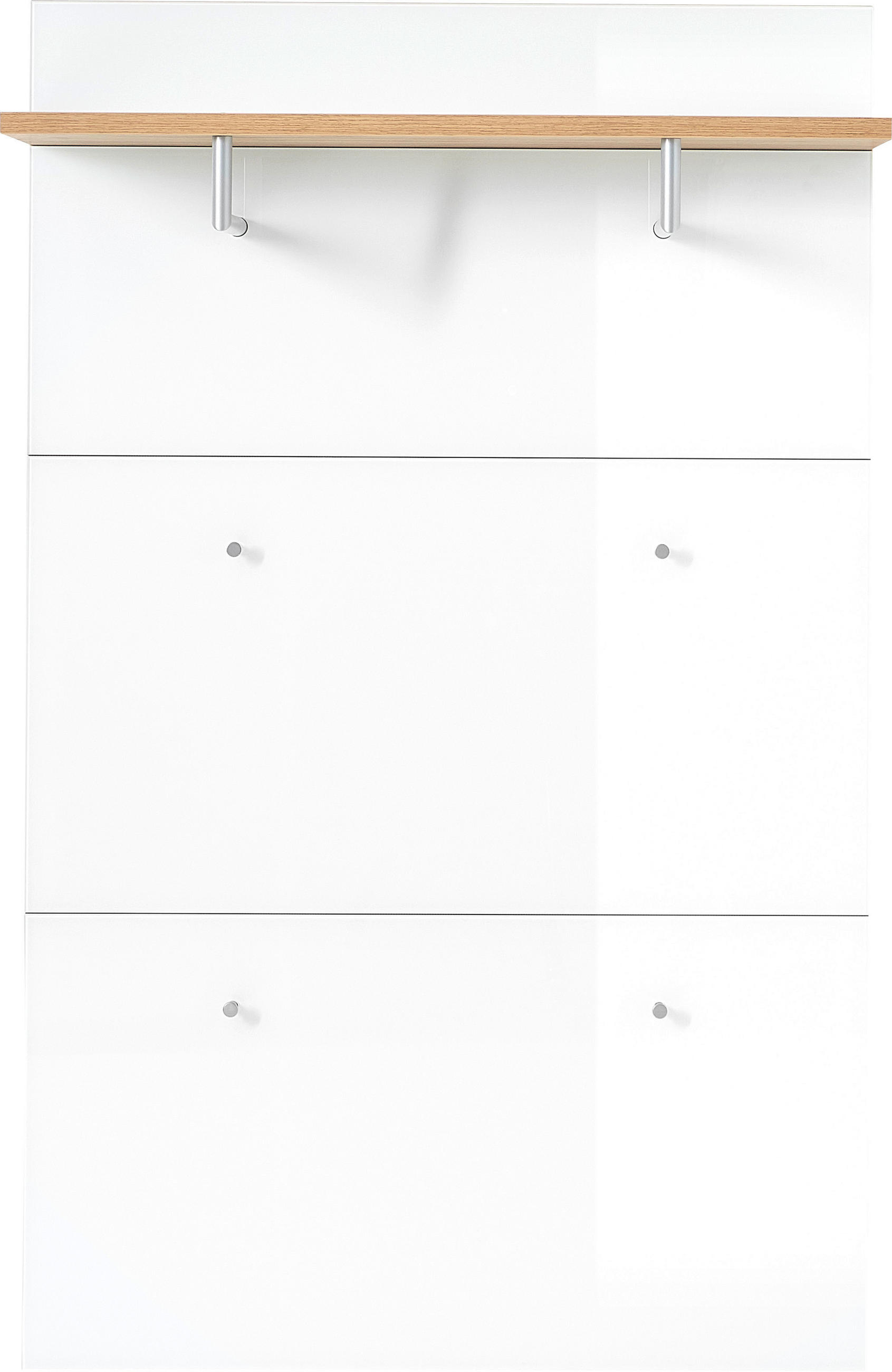 GARDEROBENPANEEL in 89/144/30 cm - Weiss/Eichefarben, Konventionell, Glas/Holzwerkstoff (89/144/30cm)