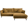 ECKSOFA Goldfarben Cord  - Goldfarben/Schwarz, MODERN, Textil/Metall (255/180cm) - Livetastic