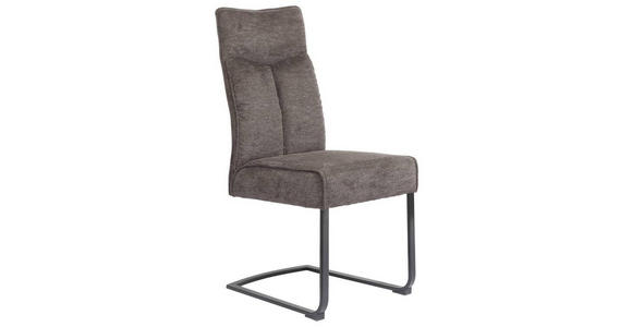 SCHWINGSTUHL in Eisen Webstoff - Schwarz/Braun, Design, Textil/Metall (44/102/64cm) - Novel