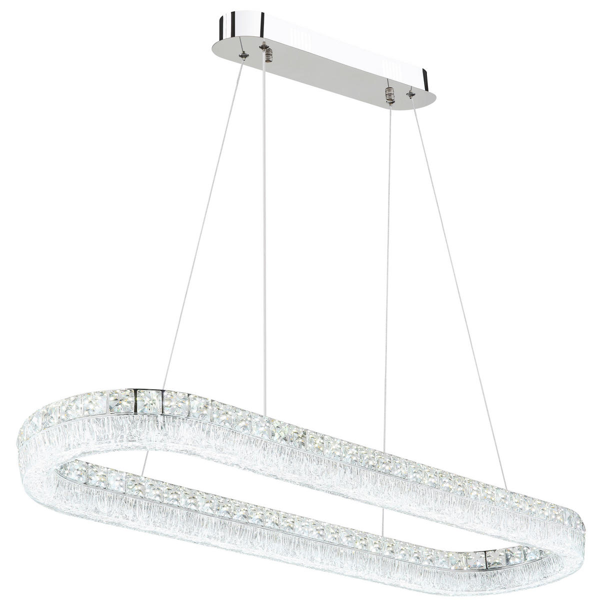 LED-HÄNGELEUCHTE 120/31,5/100,1 cm  - Klar/Chromfarben, KONVENTIONELL, Glas/Kunststoff (120/31,5/100,1cm) - Globo