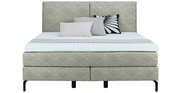 BOXSPRINGBETT 160/200 cm in Beige - Beige/Schwarz, KONVENTIONELL, Textil/Metall (160/200cm) - Dieter Knoll