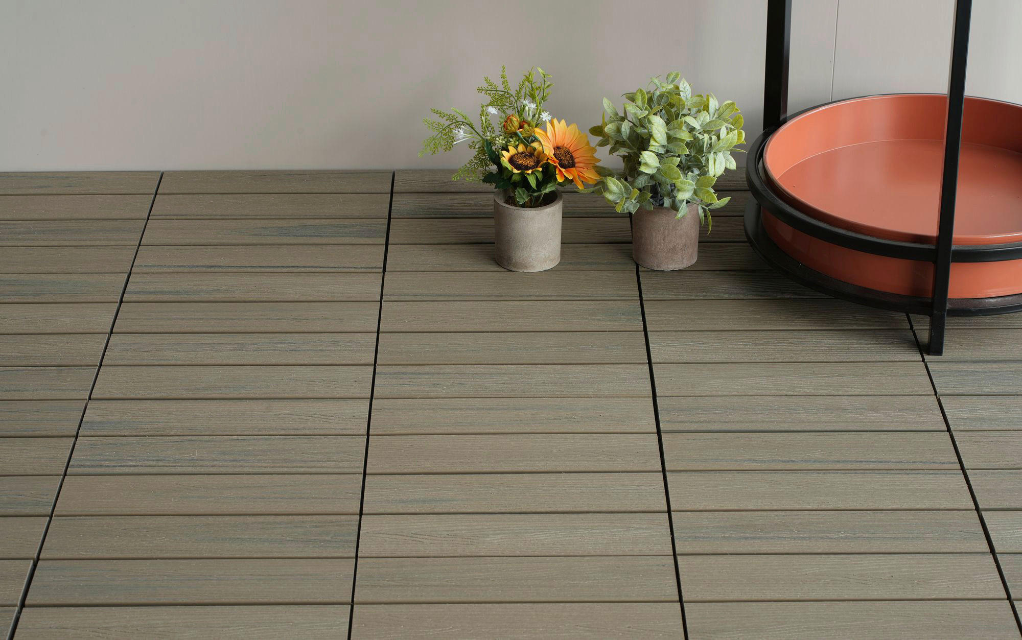 TERRASSENFLIESE Grau 11 Stück - Grau, Design, Holzwerkstoff (30/30/2,4cm) - Ambia Garden
