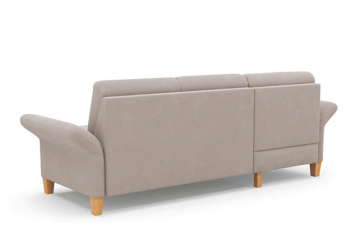 ECKSOFA ROCHELLE E Greige Flachgewebe  - Greige/Eichefarben, KONVENTIONELL, Holz/Textil (164/251cm) - Sit & More