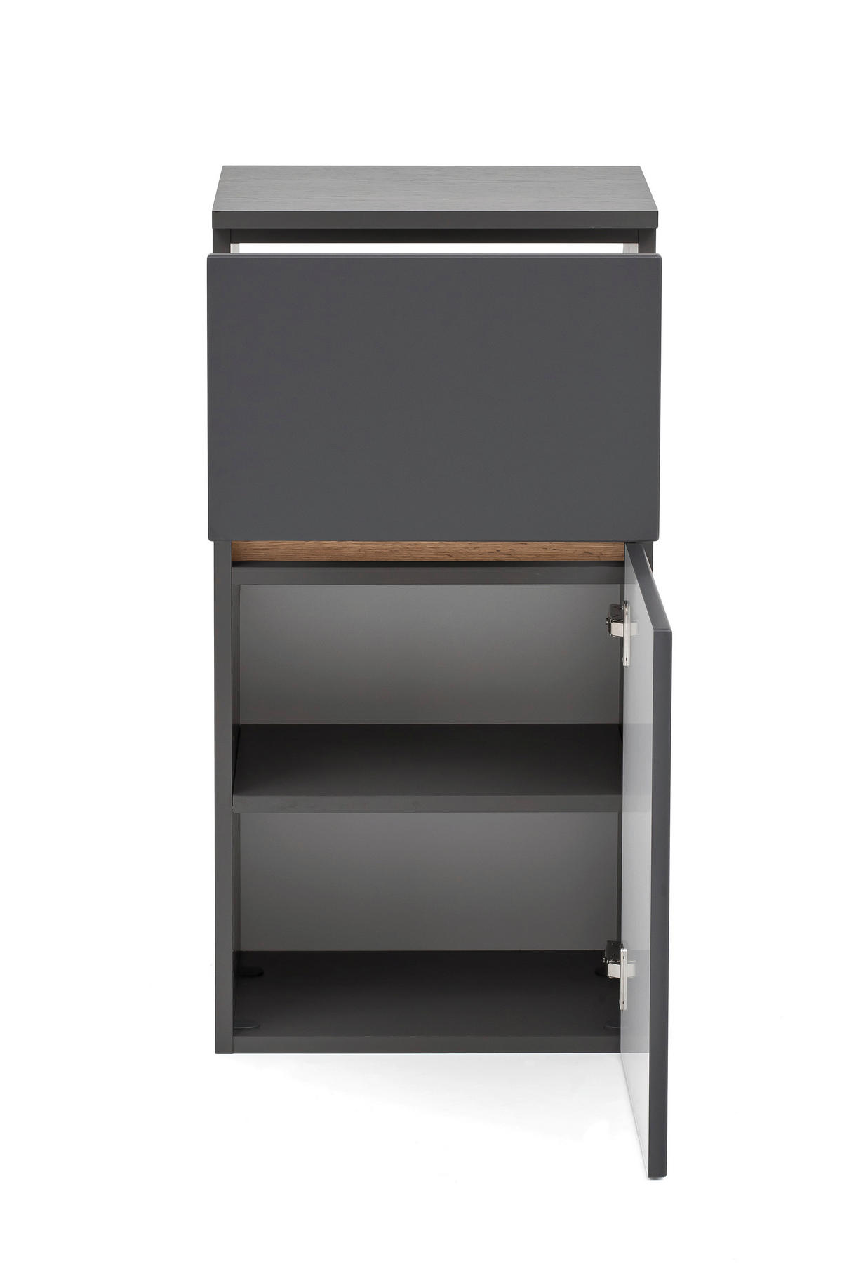 UNTERSCHRANK 40/79/35 cm   - Graphitfarben/Grau, Natur, Holzwerkstoff (40/79/35cm) - Xora