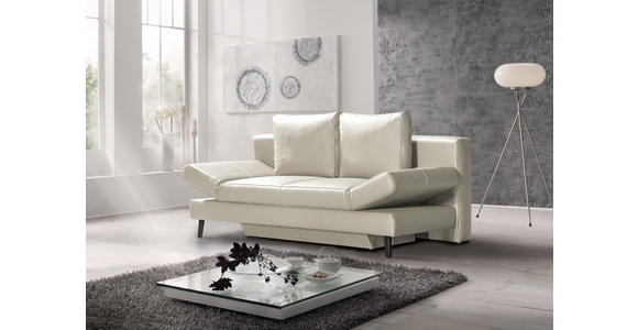 SCHLAFSOFA in Echtleder Naturfarben  - Schwarz/Naturfarben, Design, Leder/Metall (200/85/90cm) - Novel