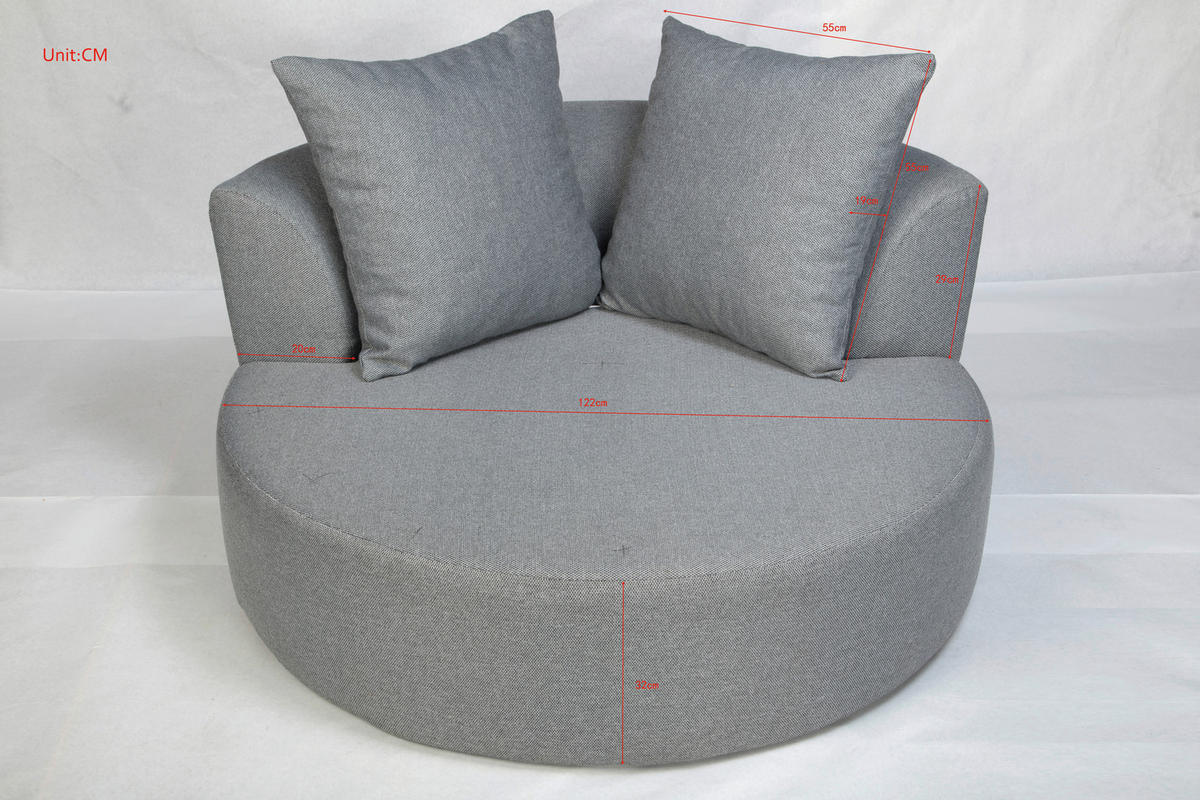 LOUNGEBETT 123/61/123 cm  - Grau, Design, Textil (123/61/123cm) - Ambia Garden