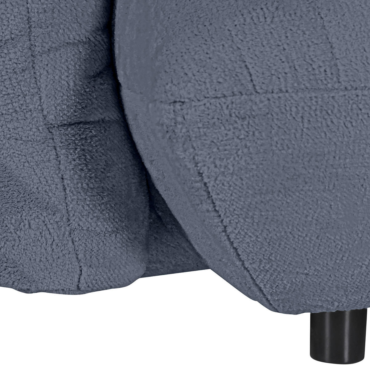 BIG SOFFA i plysch blågrå  - blågrå/svart, Klassisk, textil/plast (240/78/107cm) - MID.YOU