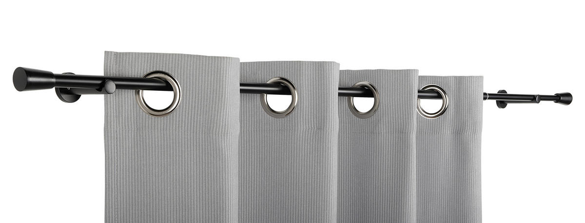 ZÁVESOVÁ TYČ S PRÍSLUŠENSTVOM 100-190 cm - čierna, Design, kov (100-190cm) - Homeware