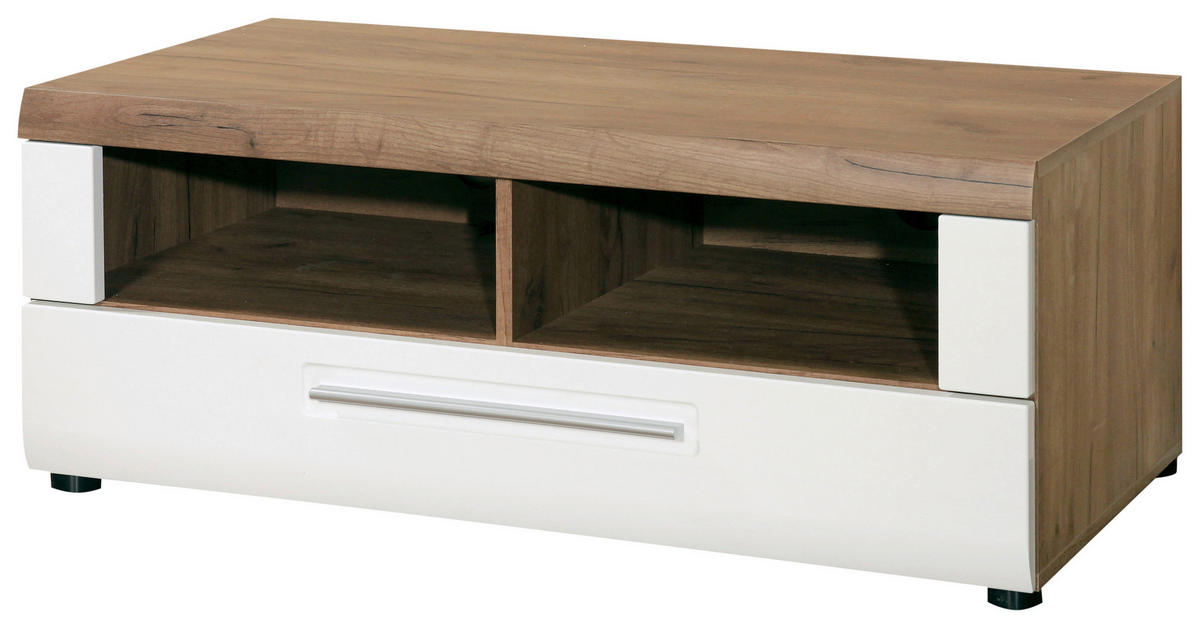 TV-ELEMENT barve hrasta, bela  - barve kroma/črna, Design, umetna masa/leseni material (110/41/49,5cm) - Xora