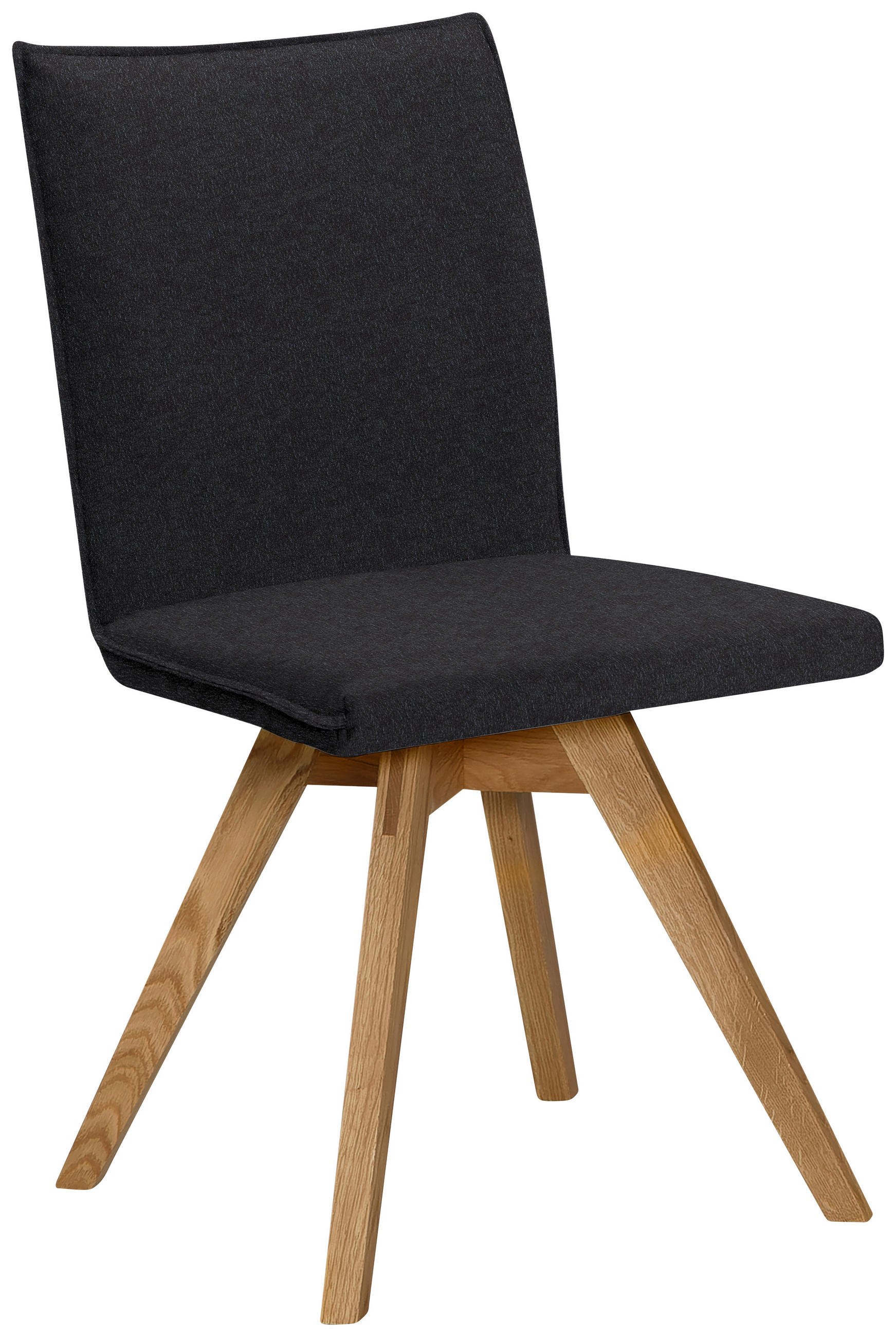 STUHL in Holz, Textil Schwarz, Eichefarben  - Eichefarben/Schwarz, KONVENTIONELL, Holz/Textil (60/91/61cm) - Moderano