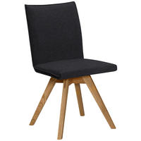 STUHL  in Lederlook, Mikrofaser  - Eichefarben/Schwarz, Konventionell, Holz/Textil (60/91/61cm) - Moderano