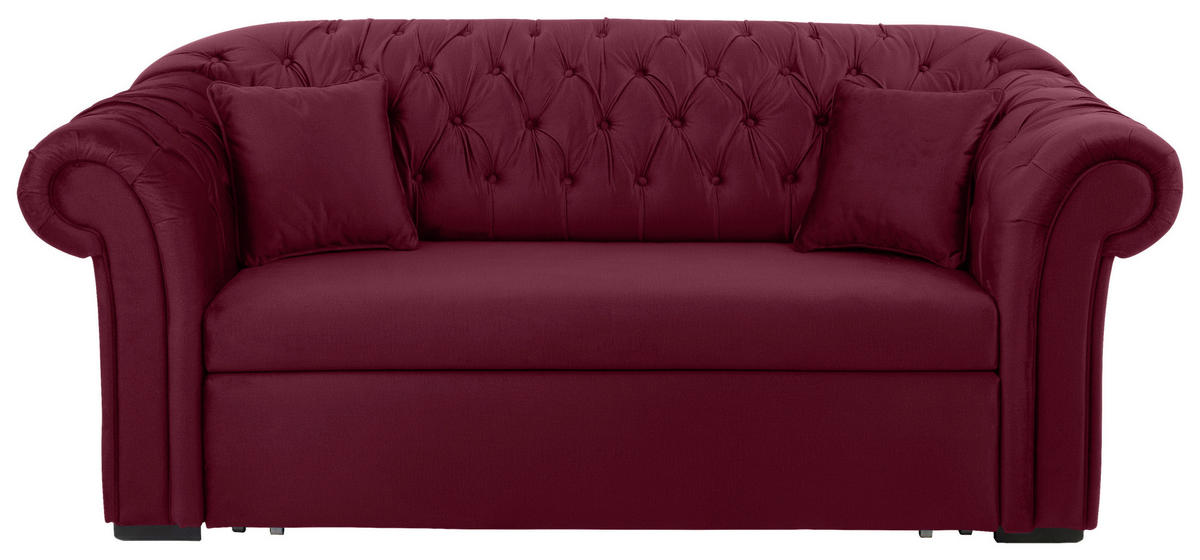 KANAPÉÁGY textil piros  - fekete/piros, Design, textil/fa (213/86/99cm) - MID.YOU