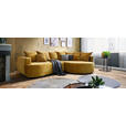 ECKSOFA in Chenille Goldfarben  - Goldfarben/Schwarz, Design, Kunststoff/Textil (307/194cm) - Carryhome