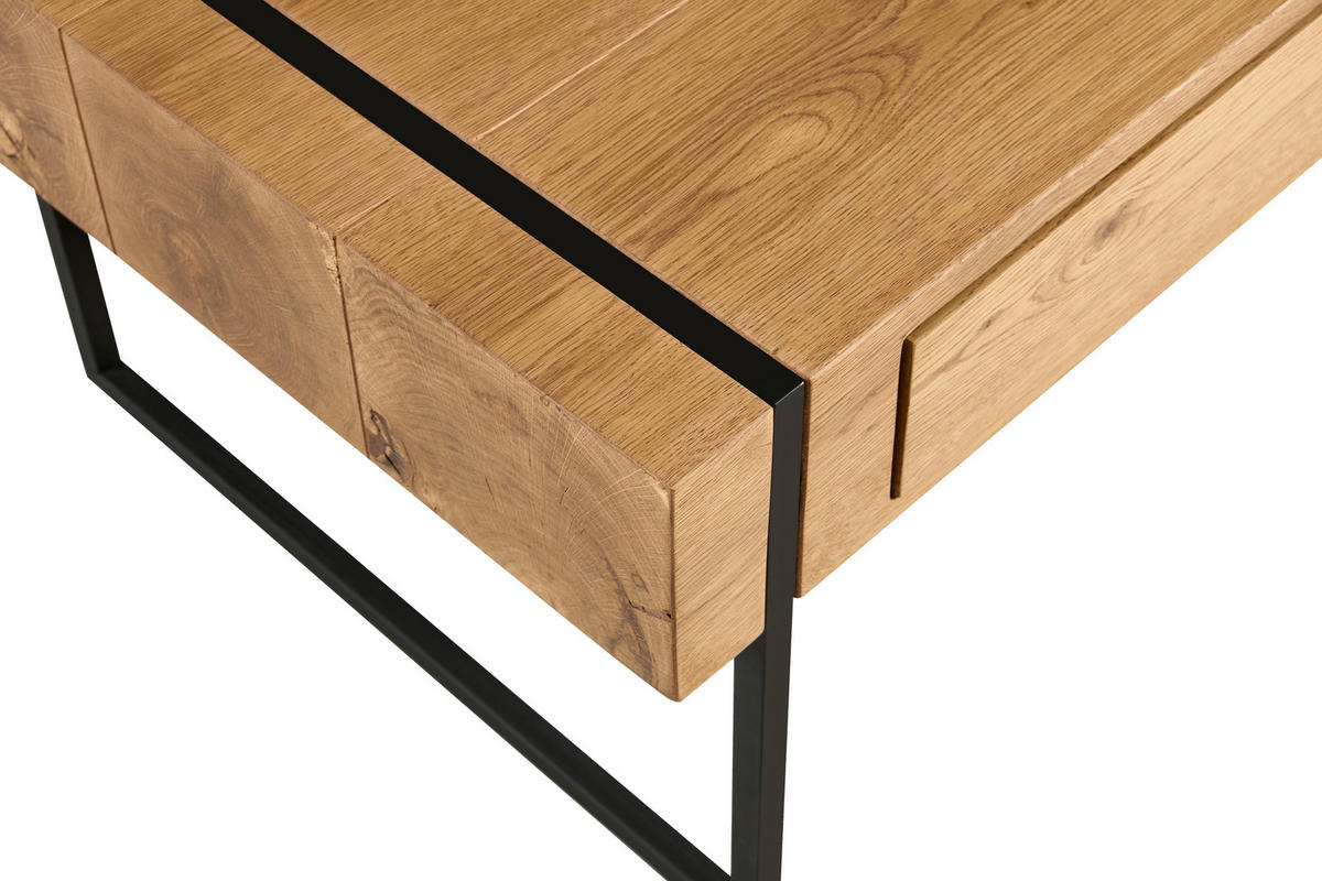 KONFERENČNÝ STOLÍK, čierna, farba duba, drevo, kov, kompozitné drevo, 110/59,4/45 cm - čierna/farba duba, Design, kov/drevo (110/59,4/45cm) - Carryhome