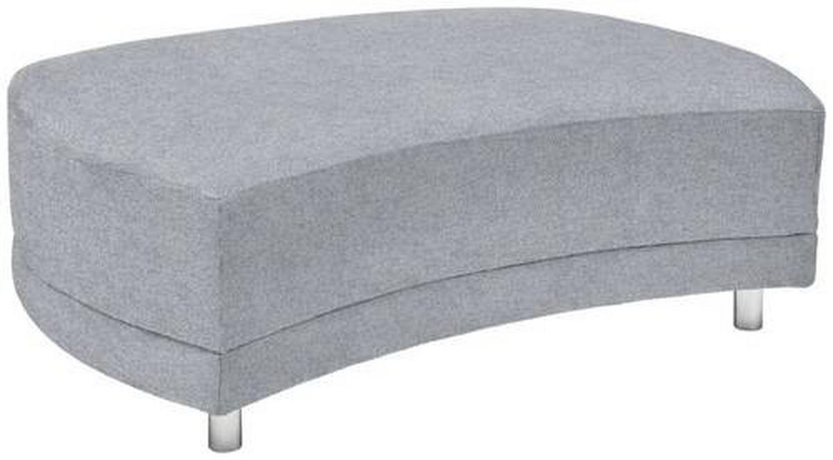 HOCKER in Textil Hellgrau  - Silberfarben/Hellgrau, Design, Kunststoff/Textil (142/46/100cm) - Carryhome