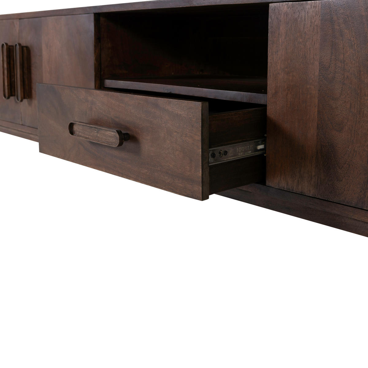 LOWBOARD Liya 200/50/35 cm 1 Schublade(n) stehend  - Dunkelbraun/Braun, Design, Holz (200/50/35cm) - Livetastic