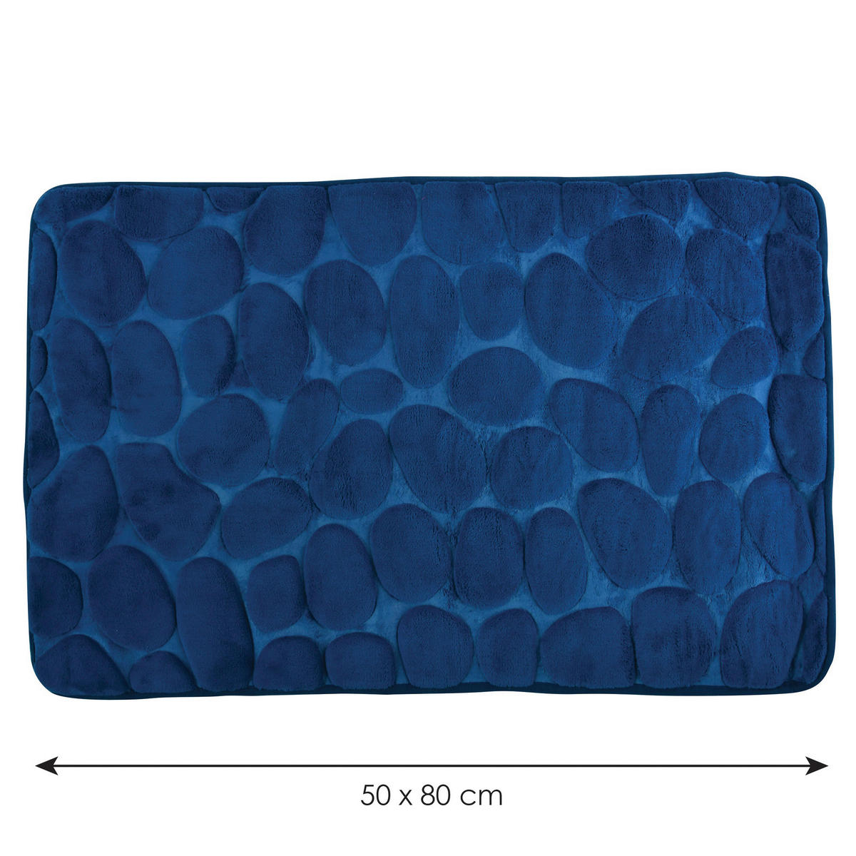 BADTEPPICH Dunkelblau 50/80 cm  - Dunkelblau, KONVENTIONELL, Textil (50/80cm) - Spirella