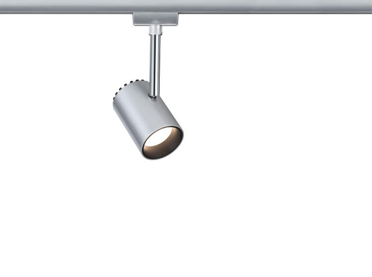 SCHIENENSYSTEM-STRAHLER - Chromfarben, Design, Metall (5,9/18/9cm) - Paulmann