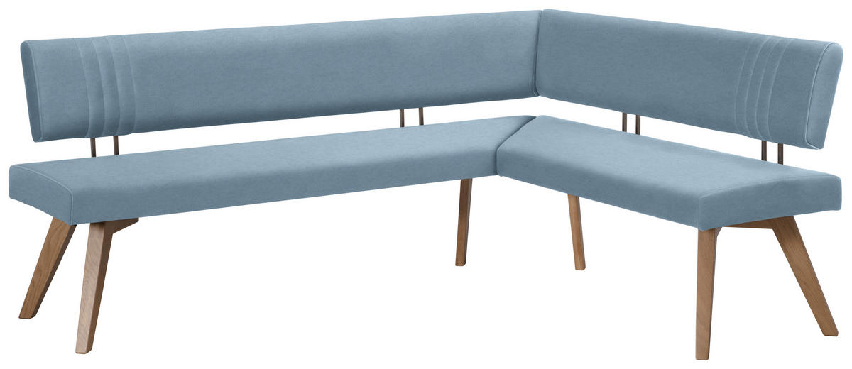 ECKBANK 220/170 cm  in Hellblau, Wildeiche  - Wildeiche/Eichefarben, Design, Holz/Textil (220/170cm) - Venda