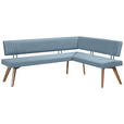 ECKBANK 220/170 cm  in Hellblau, Wildeiche  - Wildeiche/Eichefarben, Design, Holz/Textil (220/170cm) - Venda
