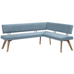 ECKBANK 170/160 cm  in Hellblau, Wildeiche  - Wildeiche/Eichefarben, Design, Holz/Textil (170/160cm) - Venda