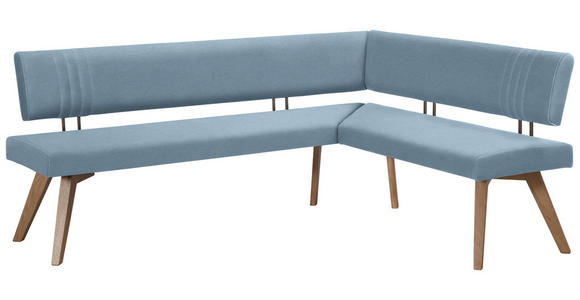 ECKBANK 200/190 cm in Hellblau, Wildeiche - Wildeiche/Eichefarben, Design, Holz/Textil (200/190cm) - Venda