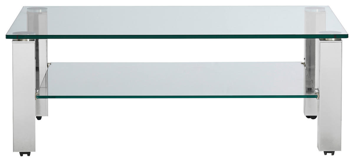 COUCHTISCH in Metall, Glas 110/70/42,5 cm  - Grau, Design, Glas/Kunststoff (110/70/42,5cm)