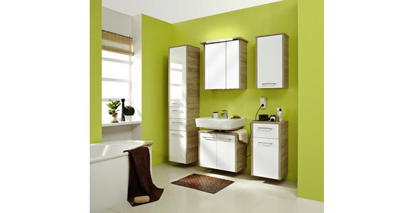 WASCHBECKENUNTERSCHRANK 65,3/52,9/32,8 cm - Chromfarben/Eichefarben, Design, Holzwerkstoff/Metall (65,3/52,9/32,8cm) - Carryhome