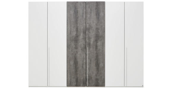 DREHTÜRENSCHRANK 6-türig Grau, Weiß - Weiß/Grau, Design, Holzwerkstoff/Metall (300/223/64cm) - Dieter Knoll